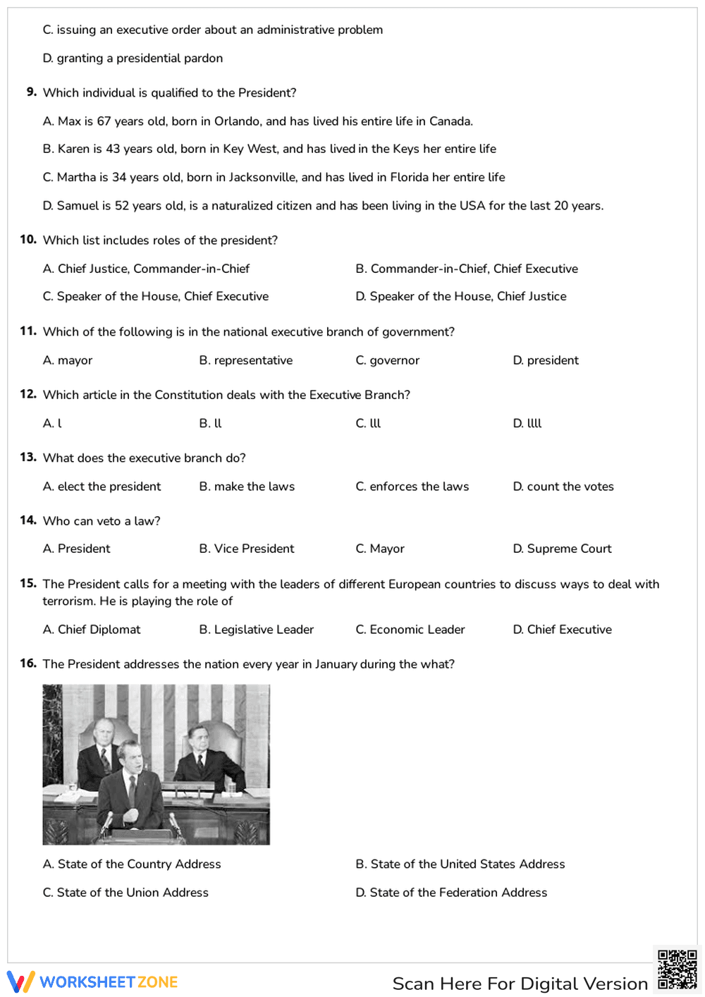 Executive Branch and Presidential Powers - Page 2