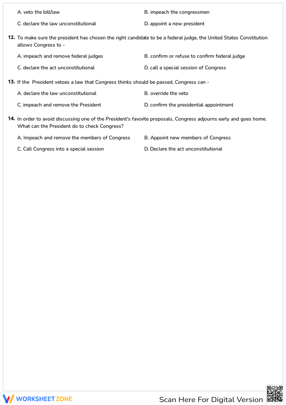 U.S. Judicial Branch Quiz - Page 2