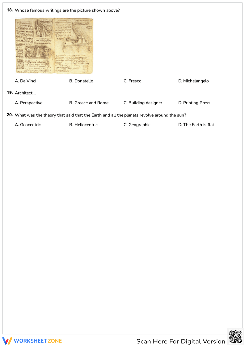 Renaissance History Quiz - Page 3