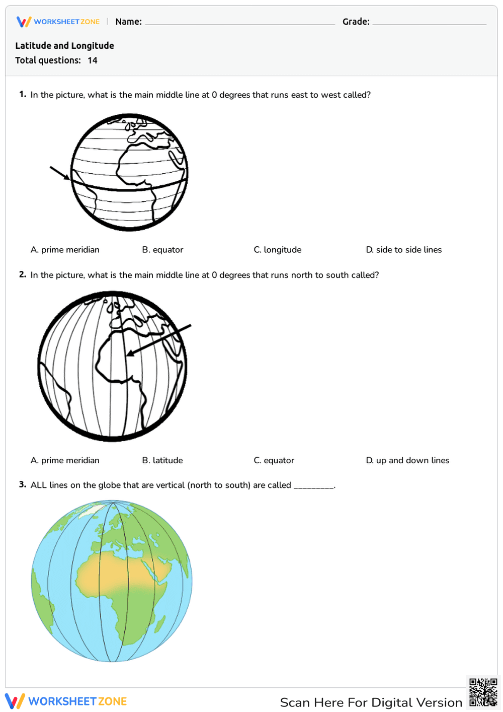 Latitude and Longitude - Page 1