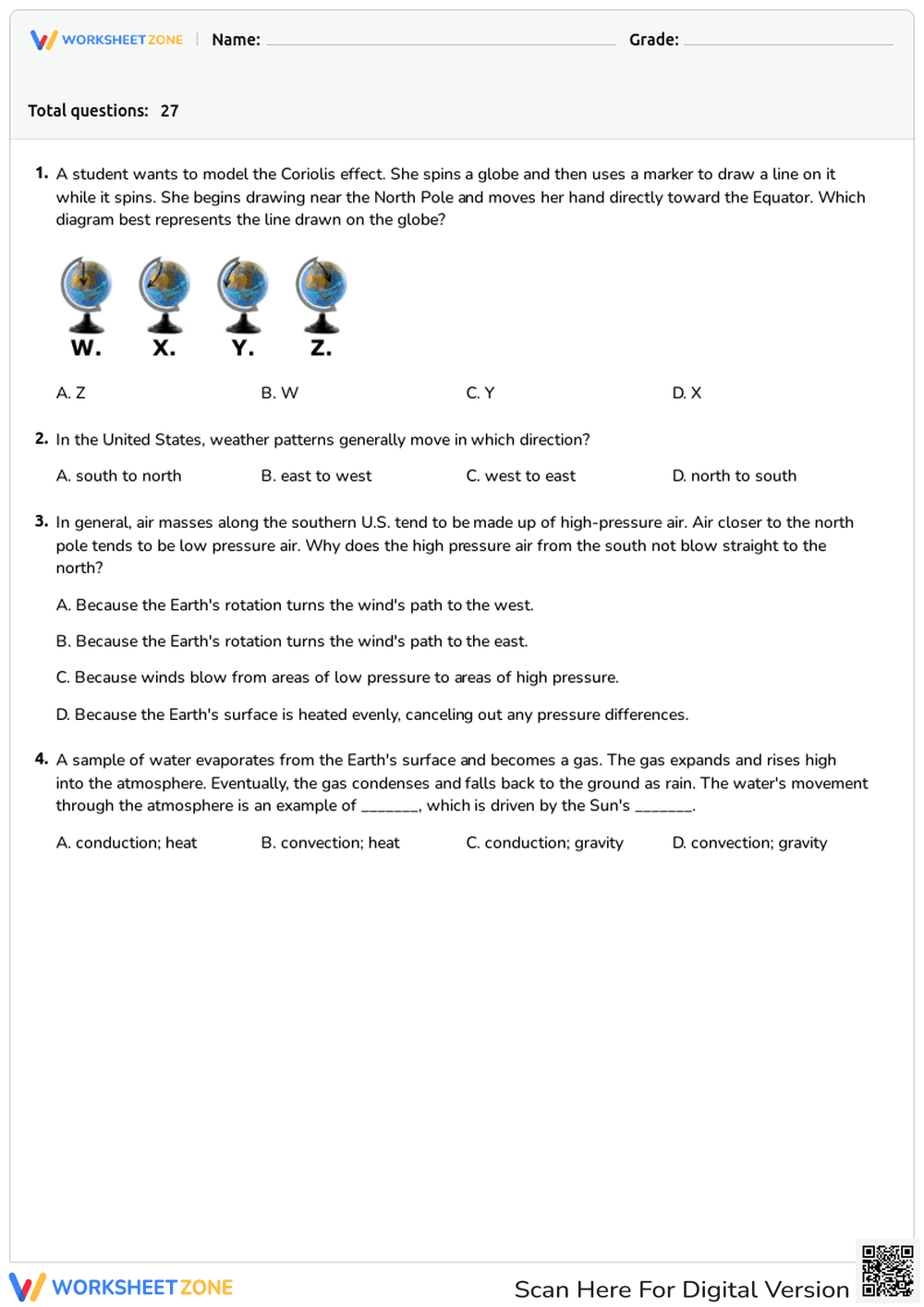 Atmospheric Circulation Patterns Quiz - Page 1