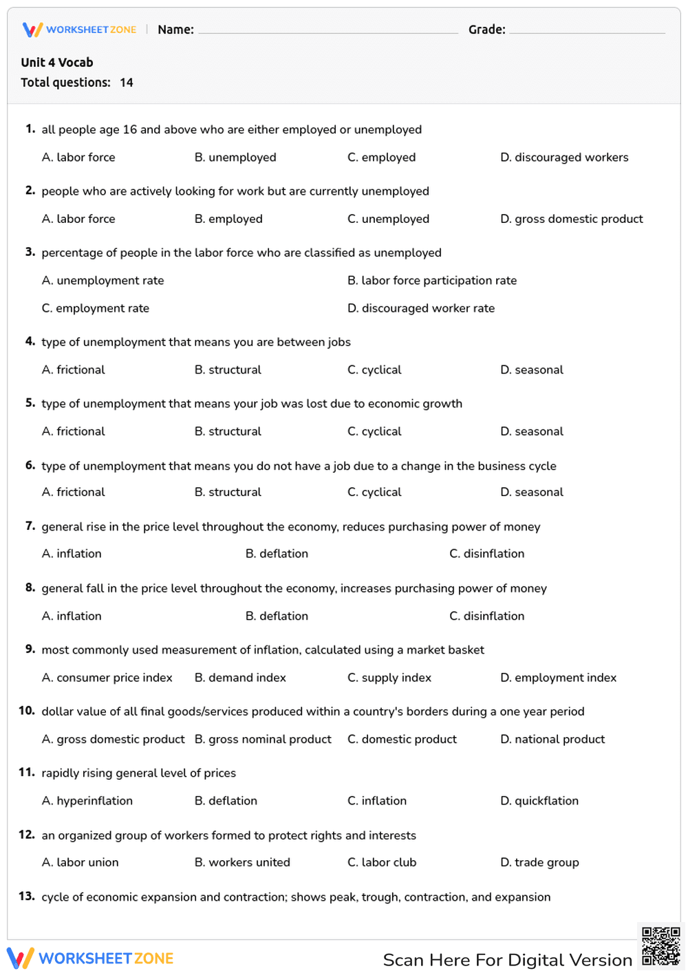 Unit 4 Vocab - Page 1