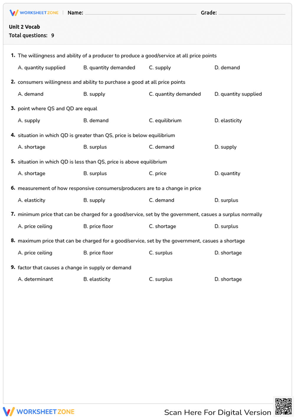 Unit 2 Vocab - Page 1