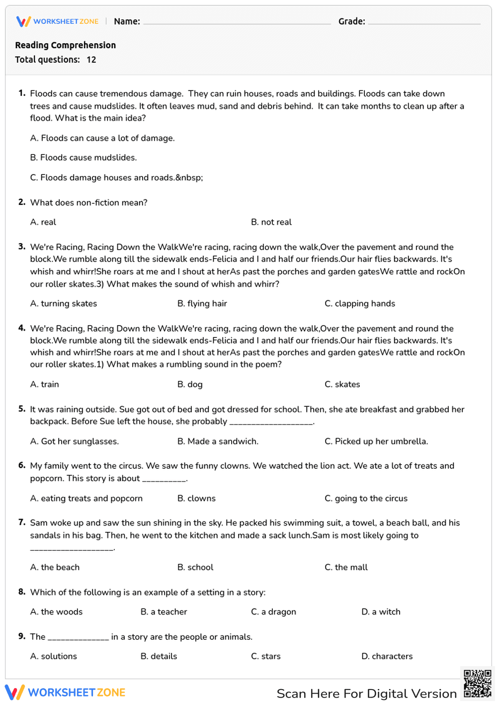 Reading Comprehension - Page 1