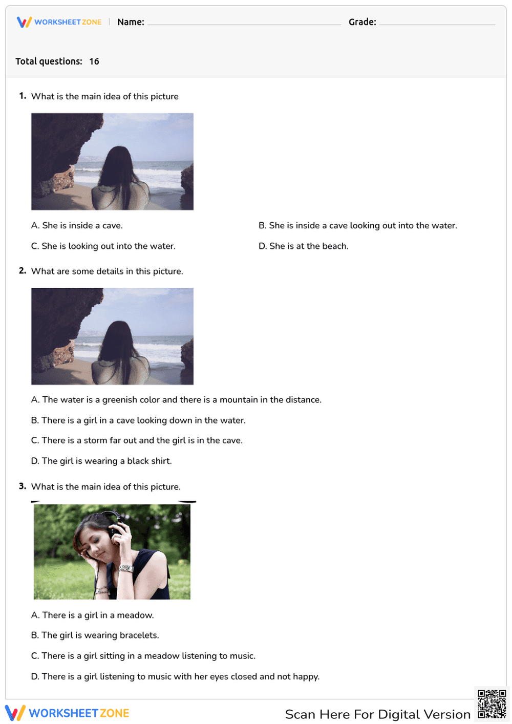 Main Idea Quiz: Identifying Central Themes - Page 1