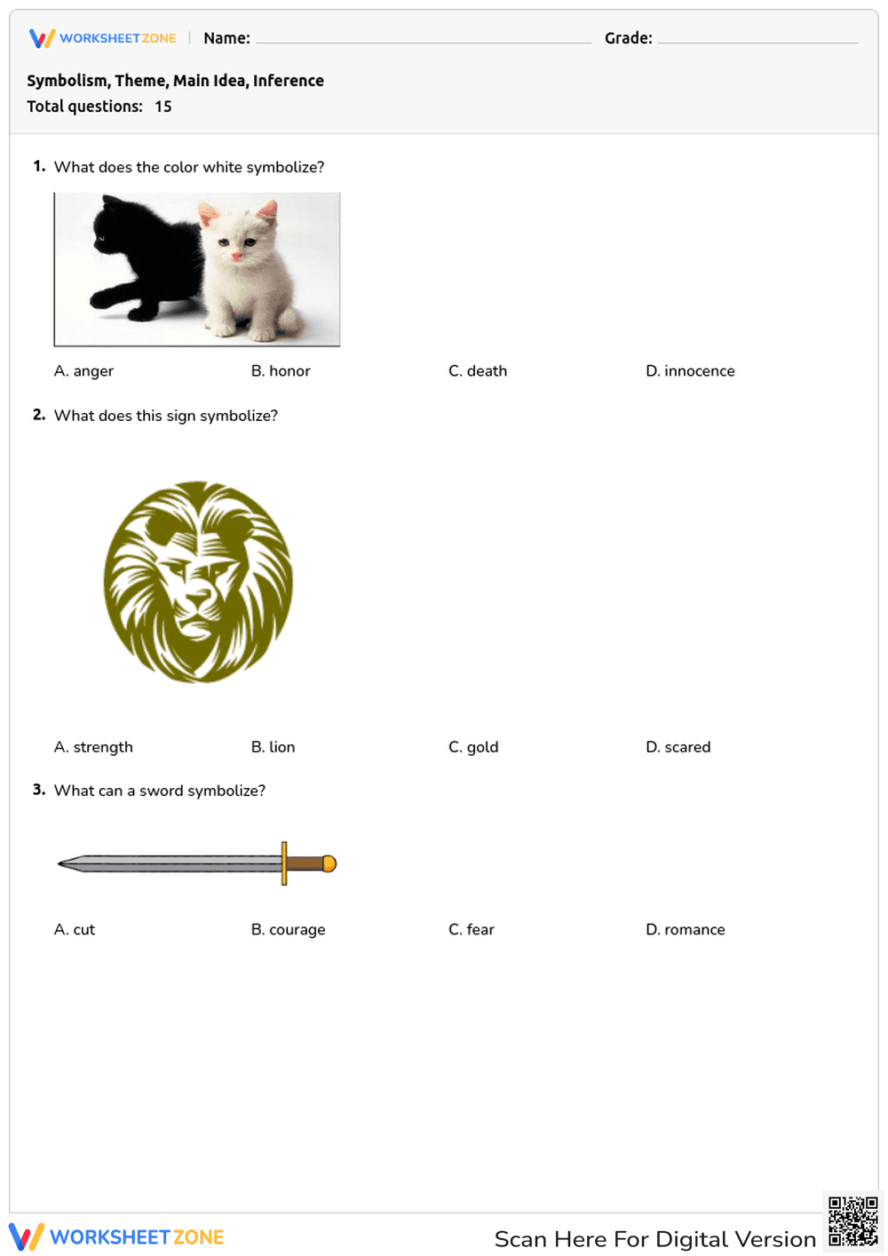 Symbolism and Theme Quiz: Interpreting Meaning - Page 1