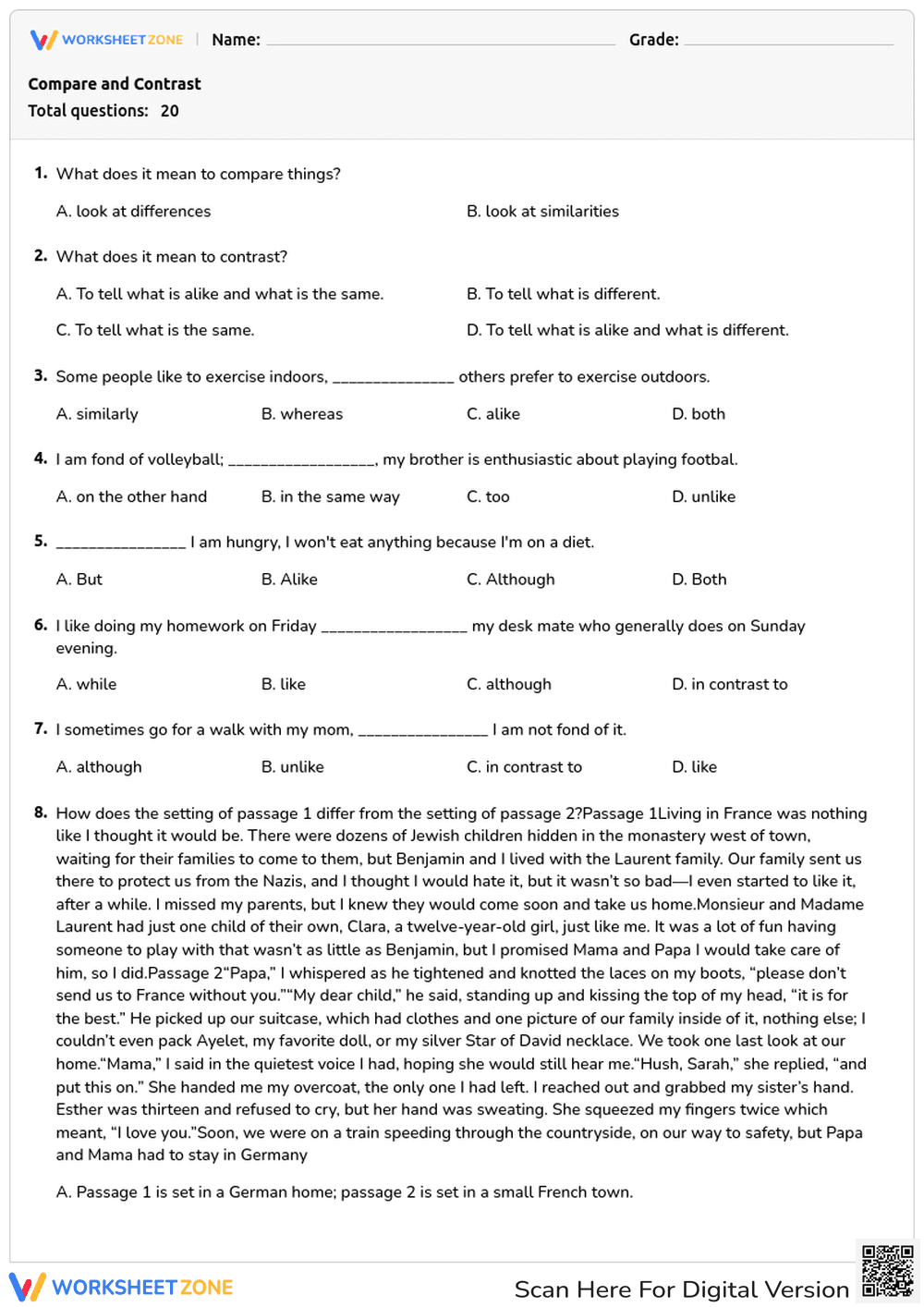 Compare and Contrast - Page 1
