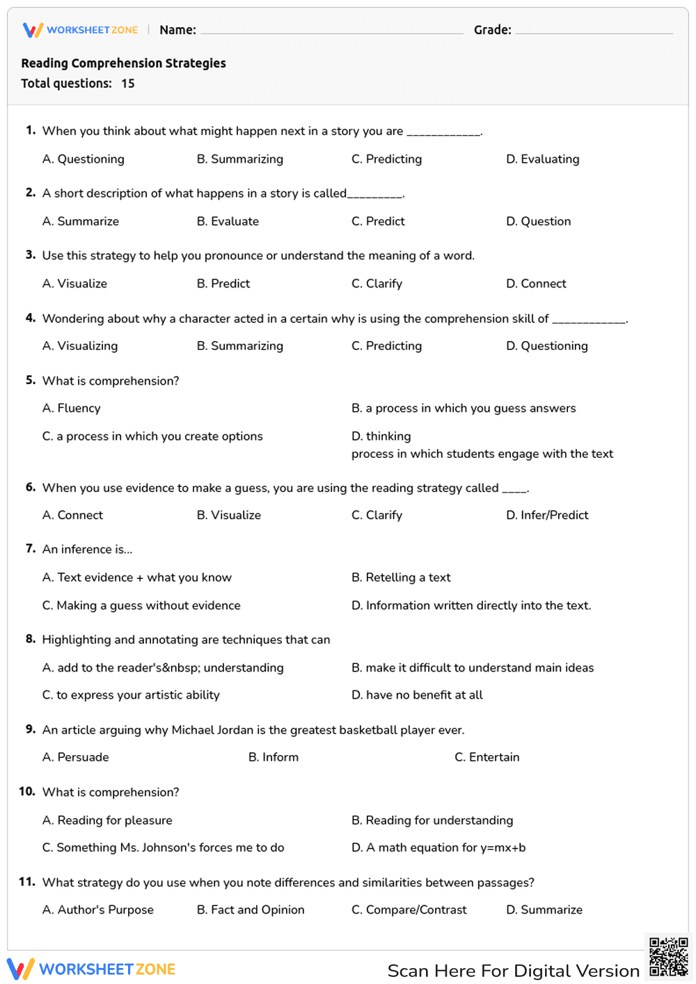 Reading Comprehension: Effective Strategies & Techniques - Page 1