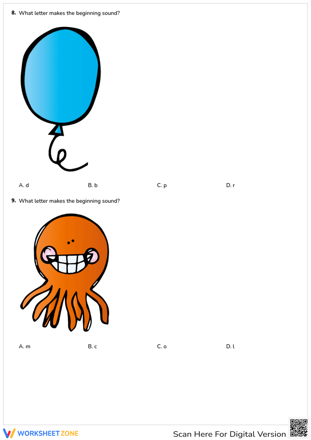 Beginning Sounds Quiz - Page 4