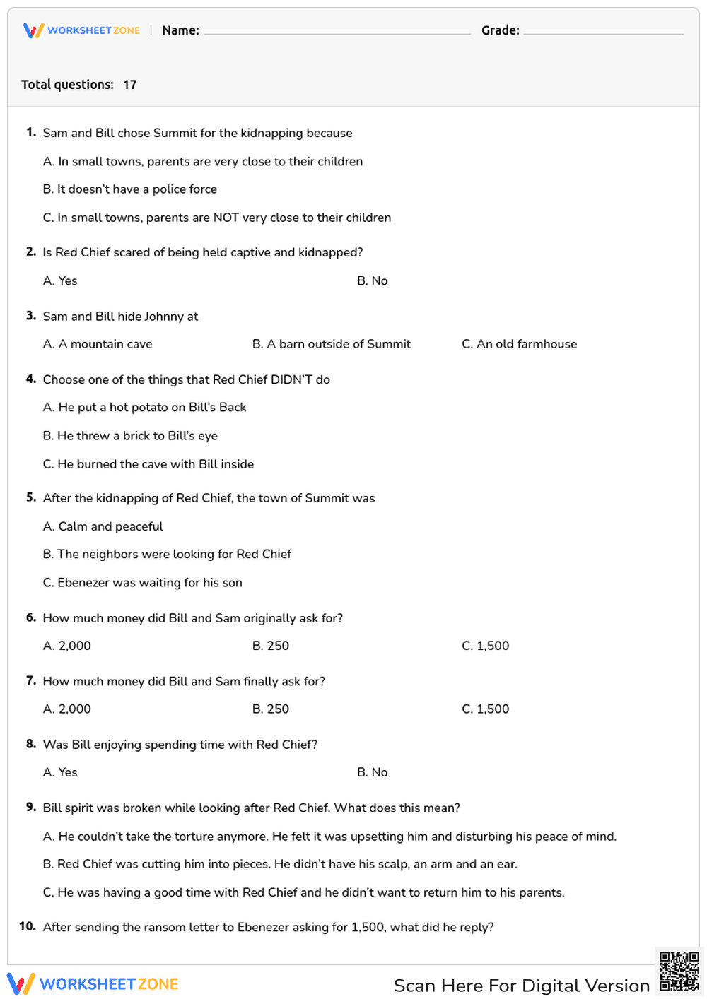 The Ransom of Red Chief: Exploring Situational Irony - Page 1