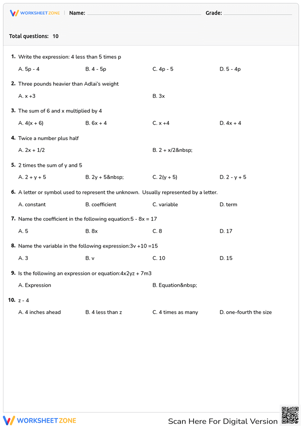 Expressions #1 - Page 1