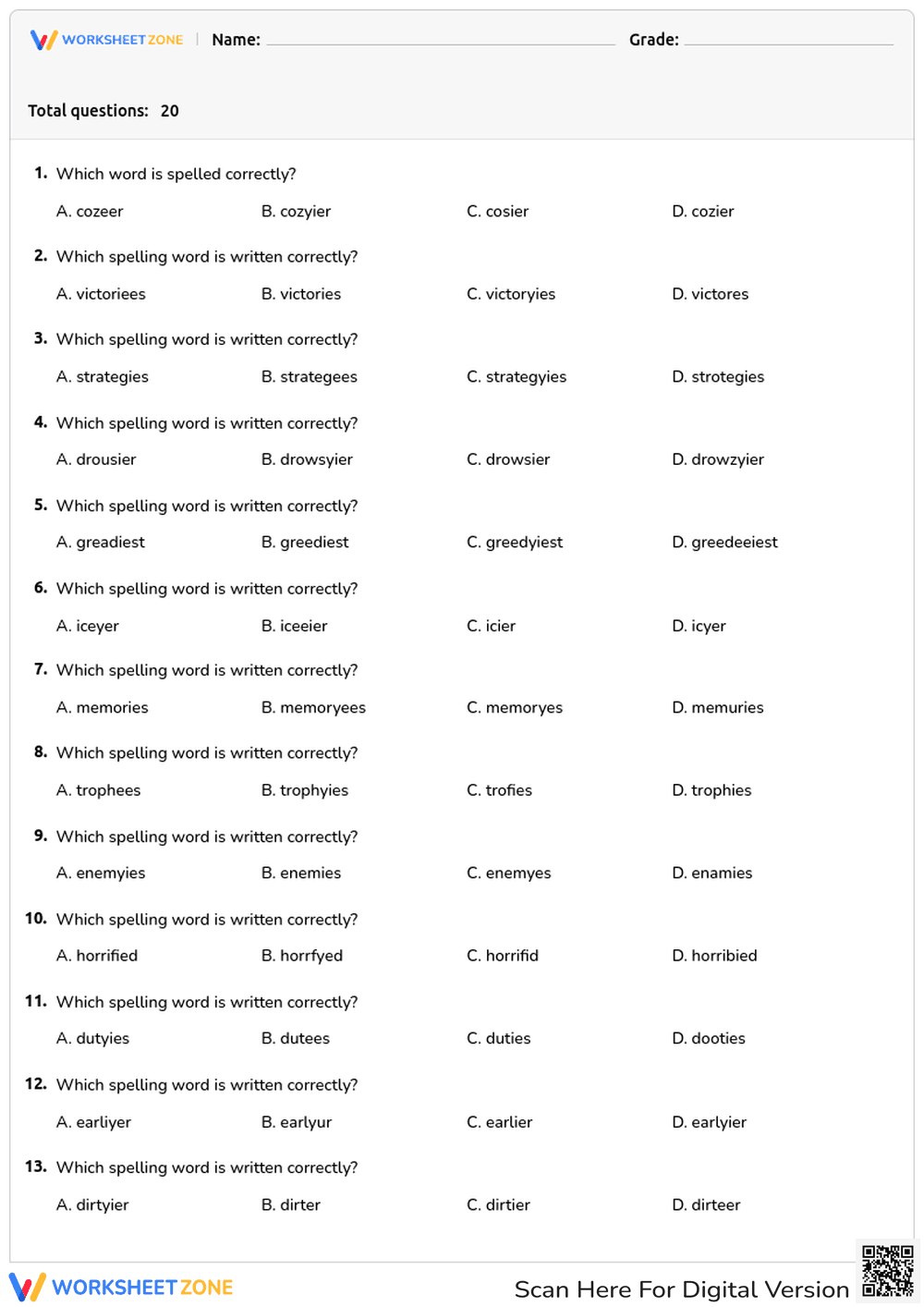 Spelling y-i - Page 1