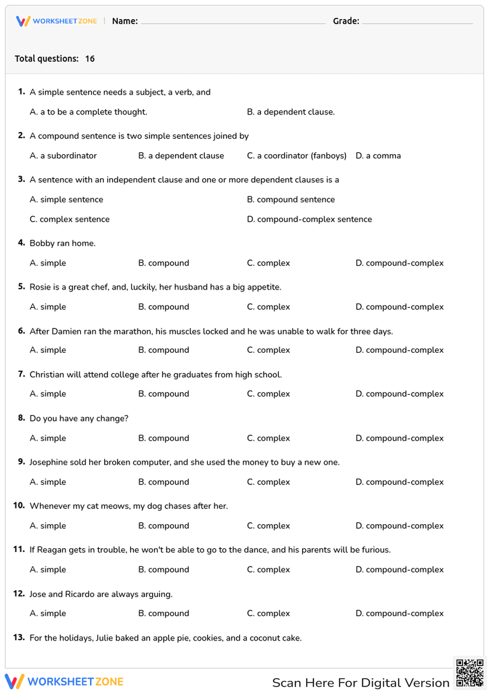 Sentence Structure - Page 1