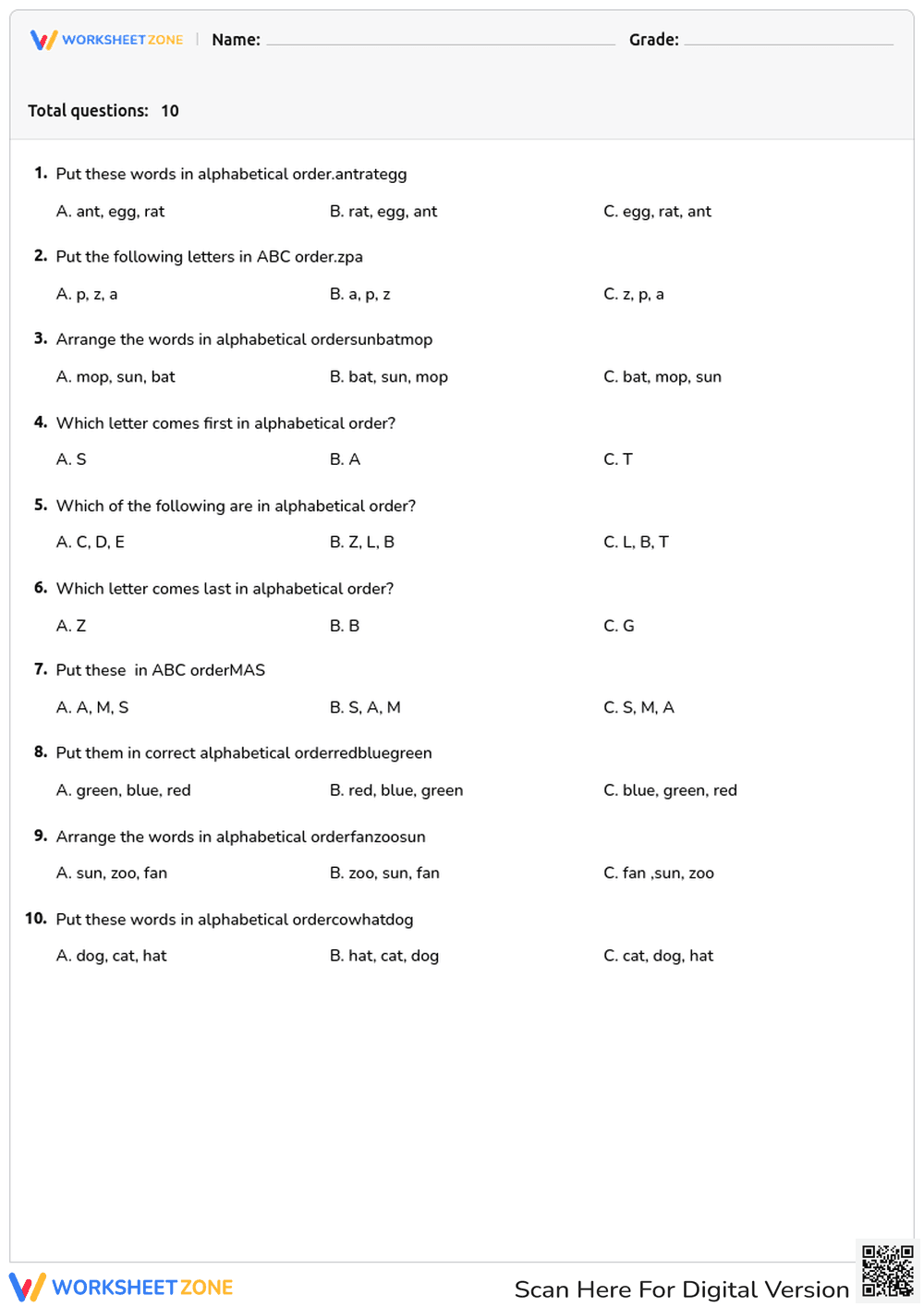 Alphabetical order - Page 1