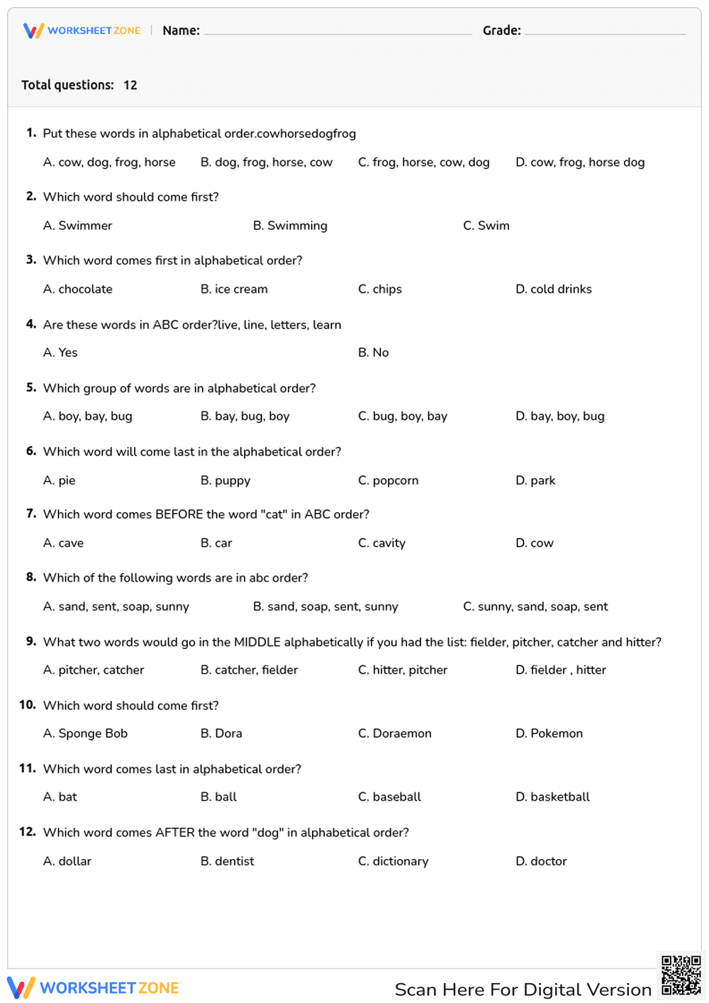 ABC Order: Mastering Alphabetical Arrangement - Page 1