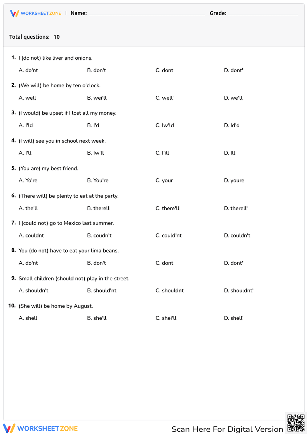 Contractions - Page 1