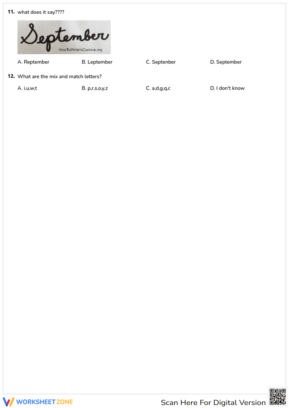 Cursive Writing - Page 3