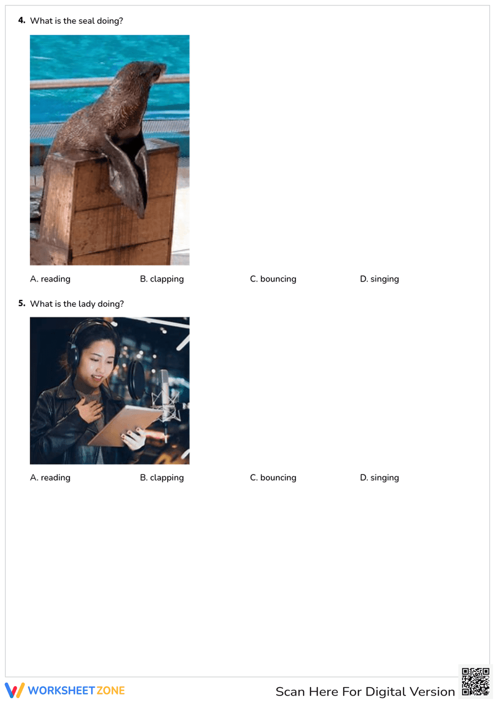 Identifying Action Verbs - Page 2