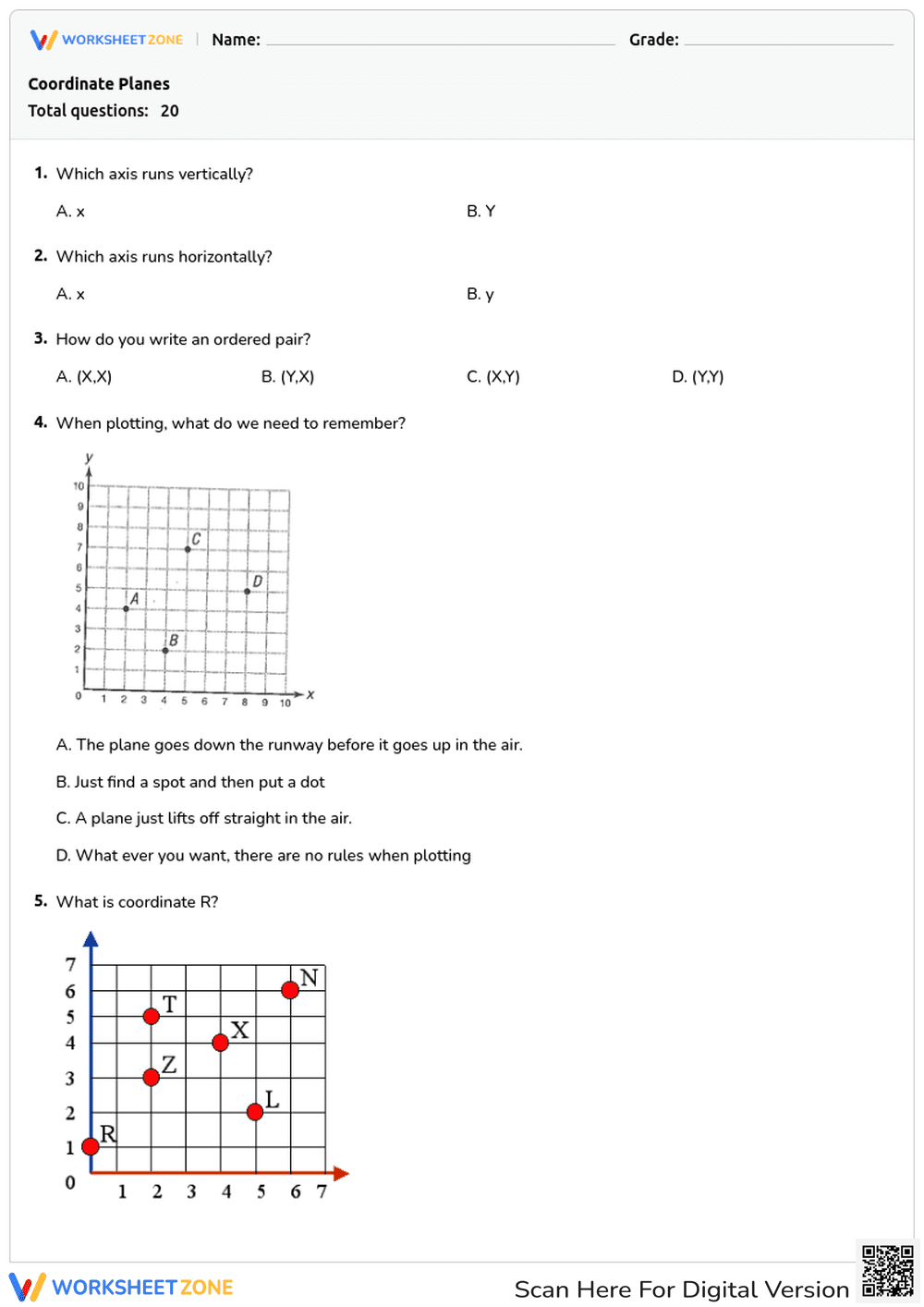 Coordinate Planes - Page 1