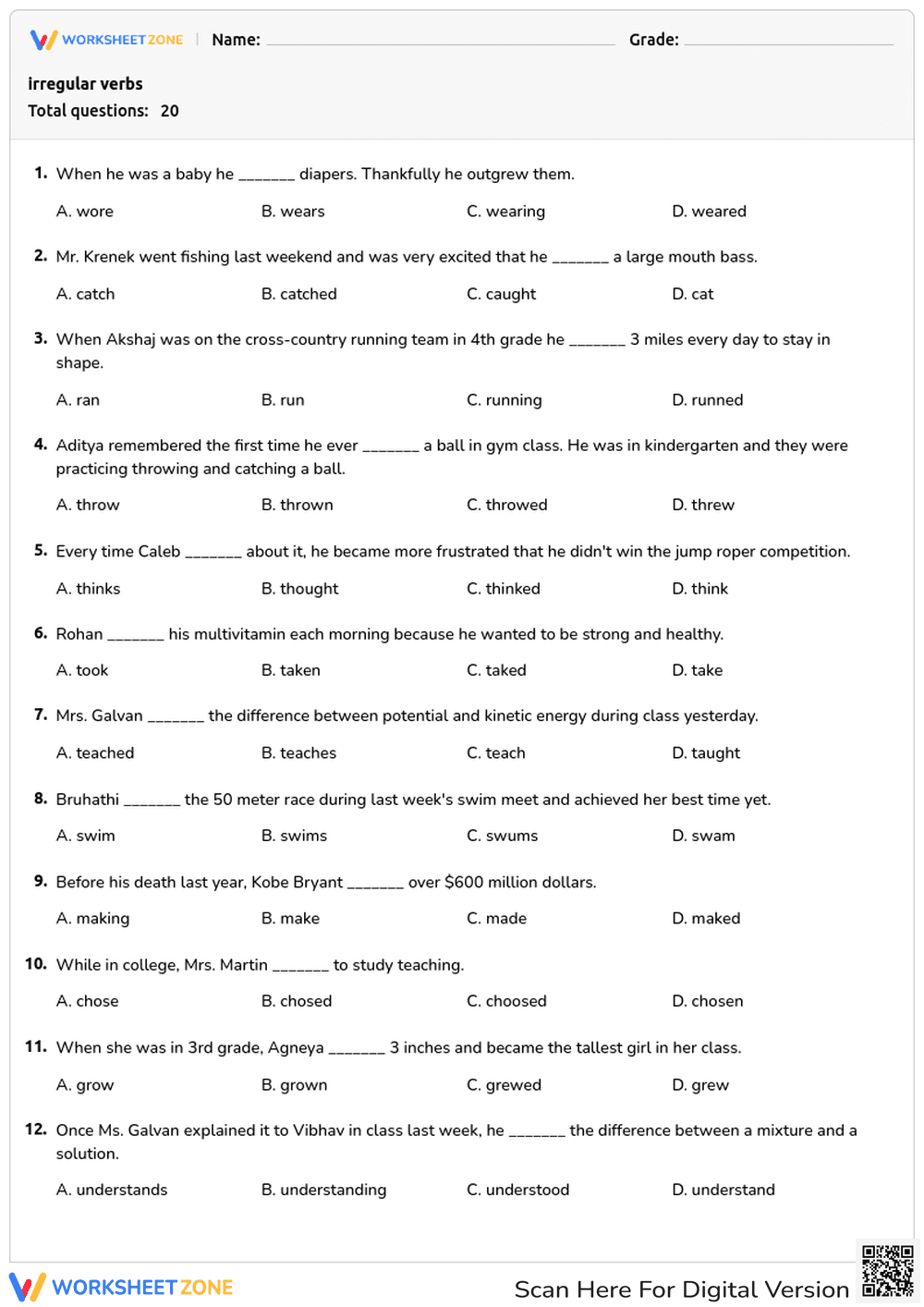irregular verbs - Page 1