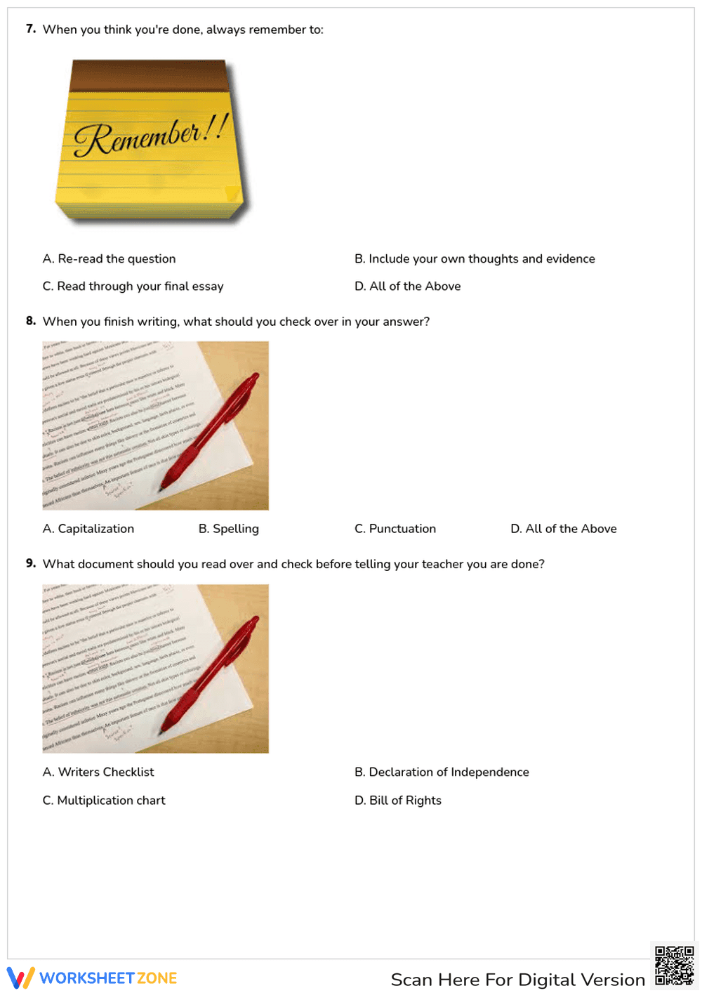 Writing Strategies Quiz: Planning, Essays, and Transitions - Page 3