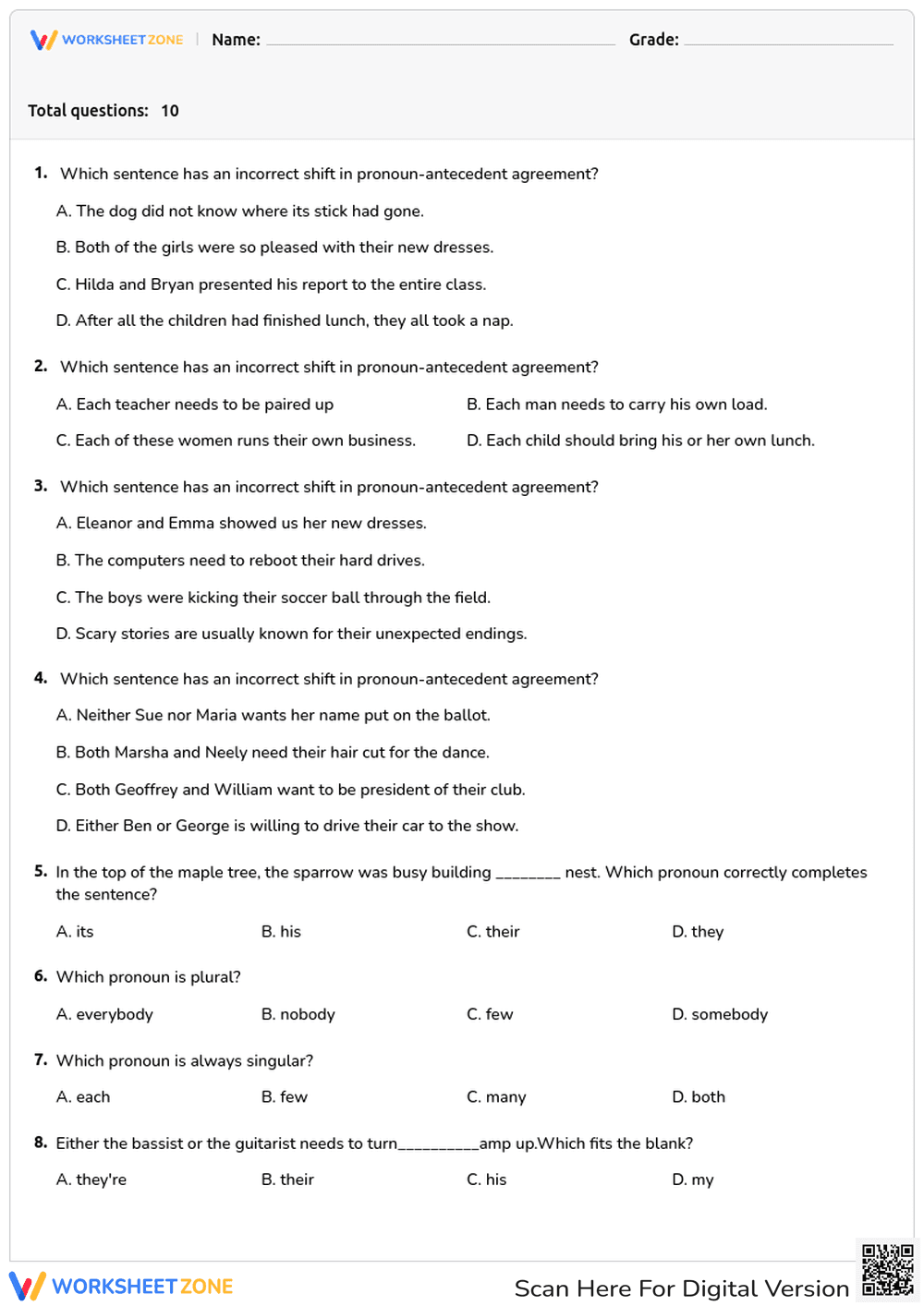 PRONOUNS number shifts - Page 1