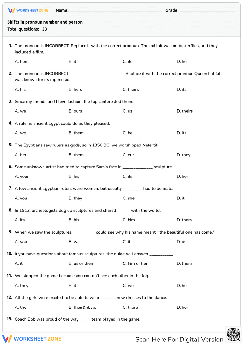Shifts in pronoun number and person - Page 1