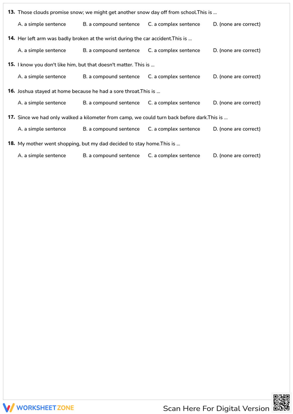 Sentence Structure - Types - Page 2