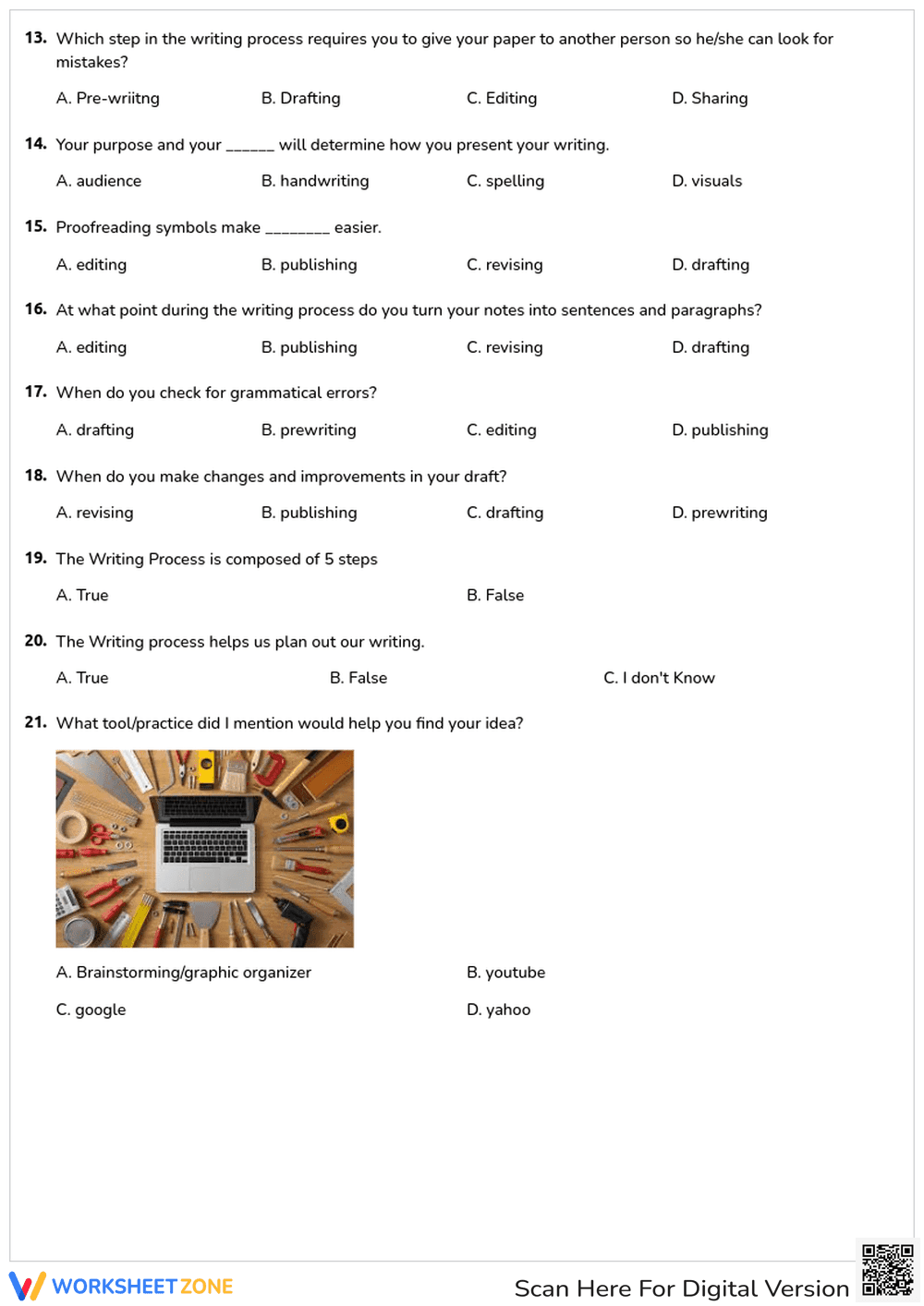 Understanding the Writing Process Quiz - Page 2