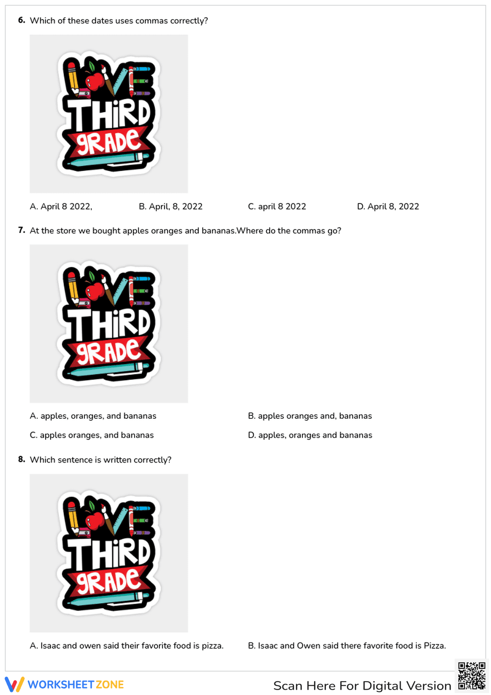 Capitalization and Punctuation Practice - Page 3