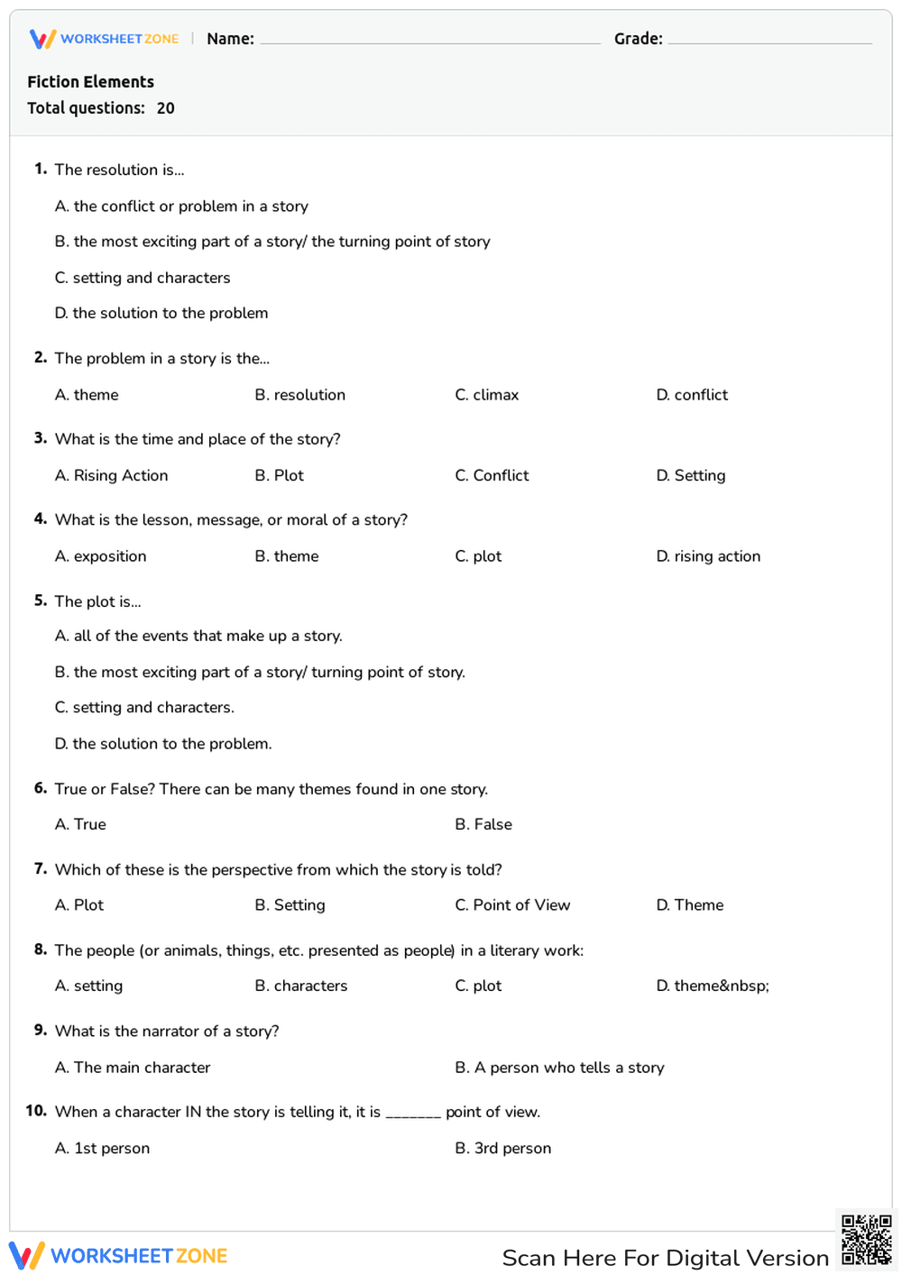 Fiction Elements - Page 1