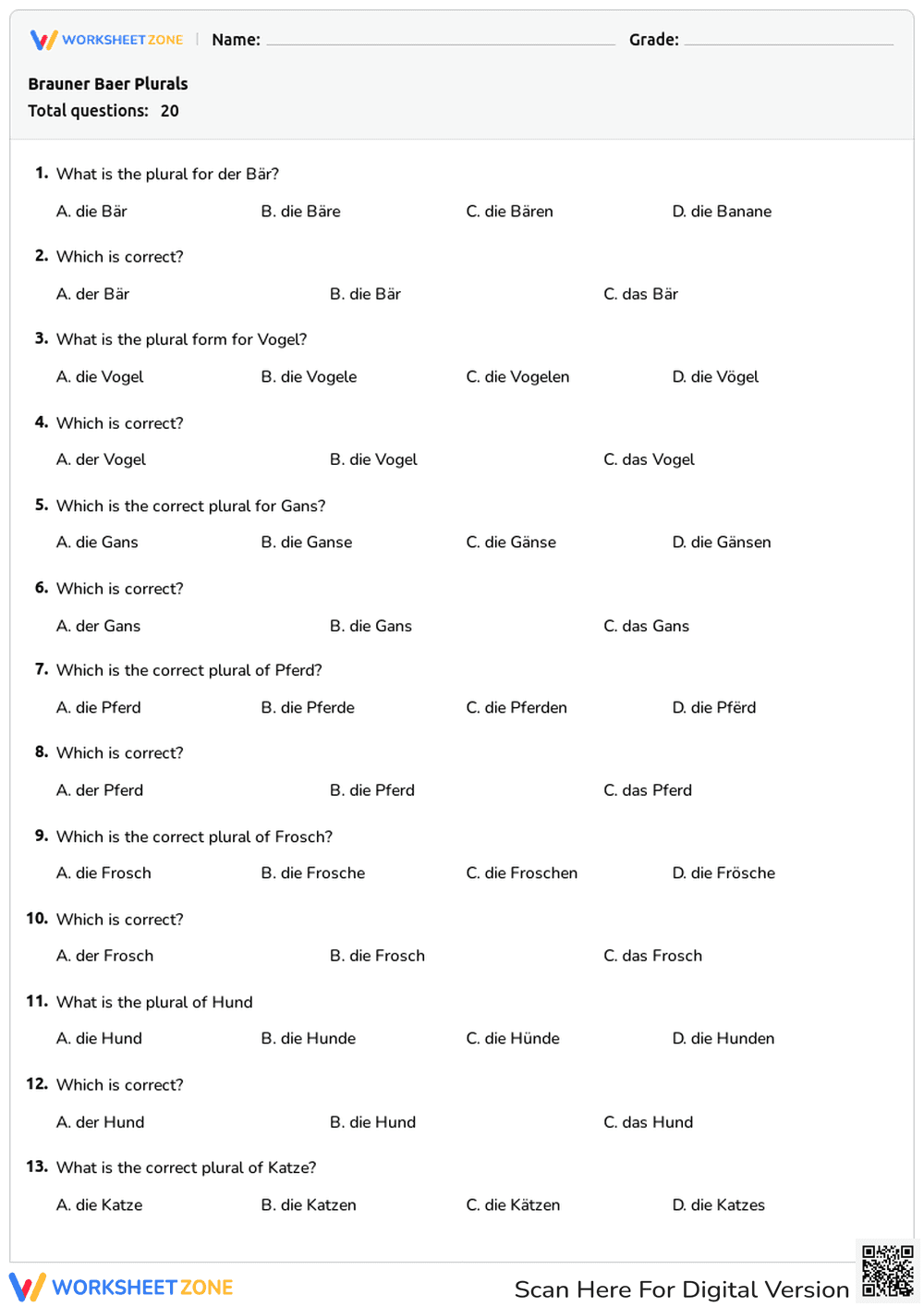 Brauner Baer Plurals - Page 1