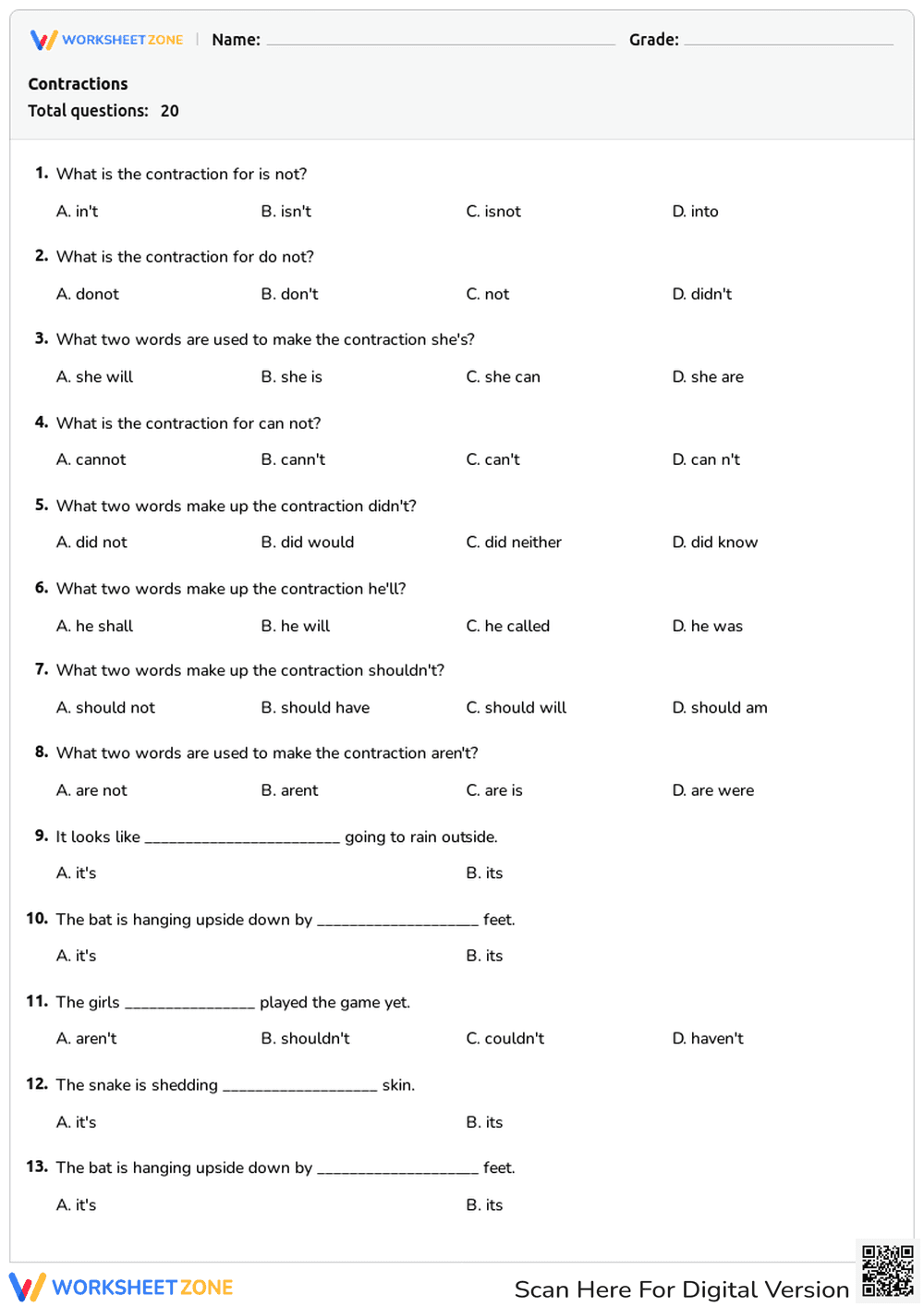 Contractions - Page 1