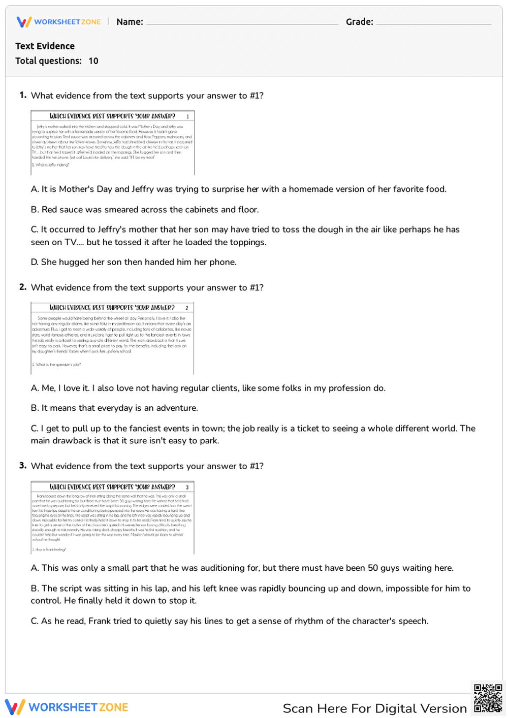 What Text Evidence Supports The Answer? - Page 1