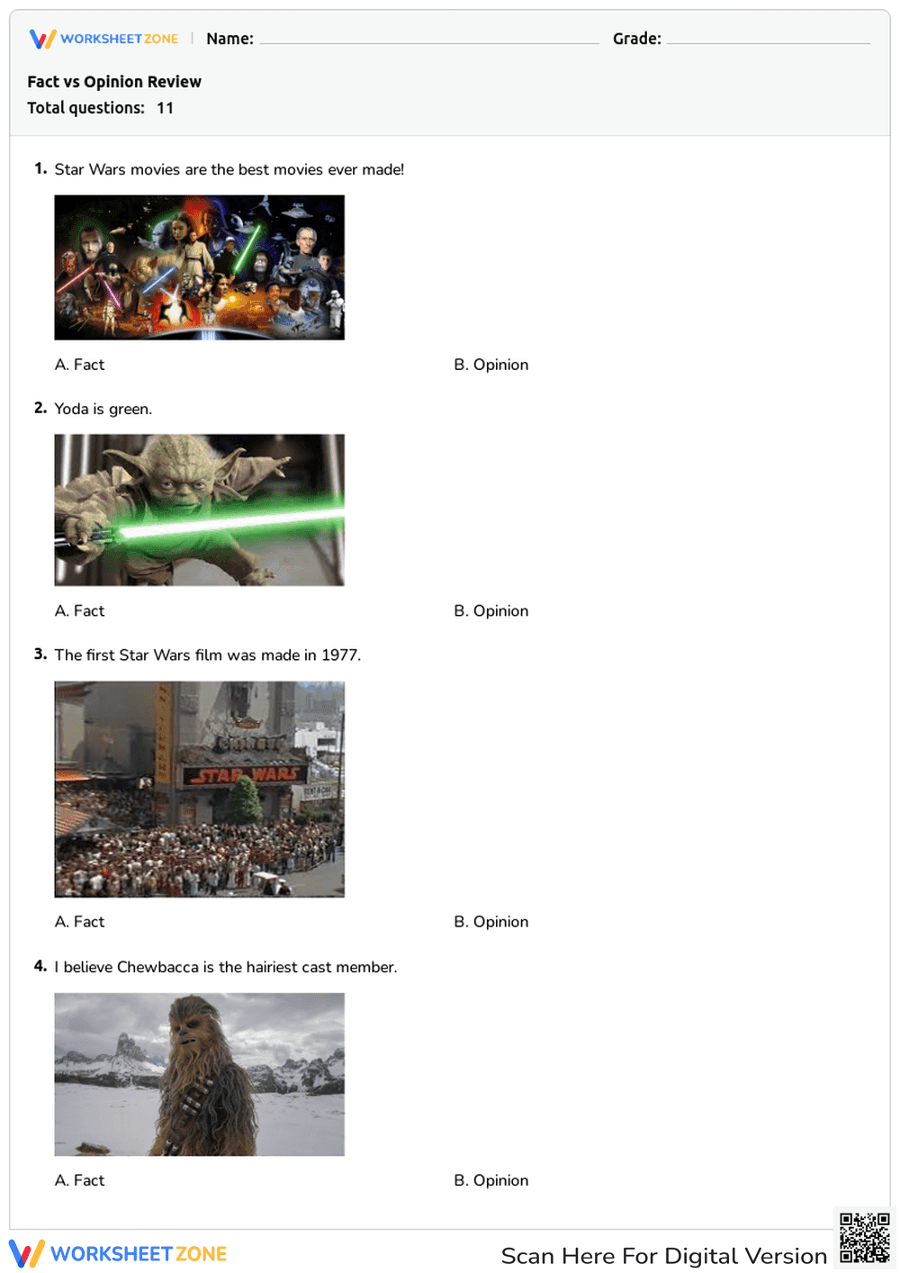 Fact vs Opinion Review - Page 1