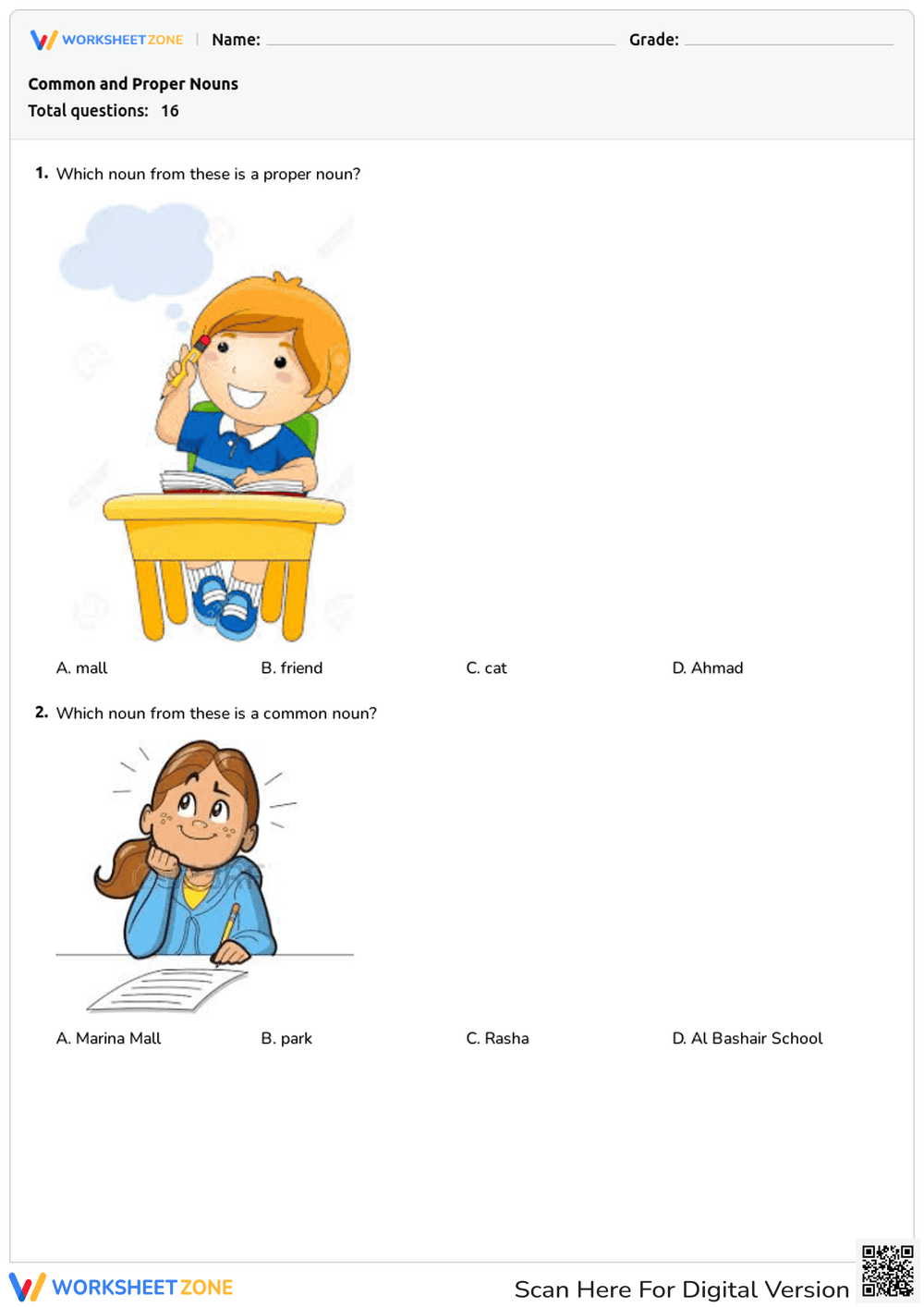 Common and Proper Nouns - Page 1