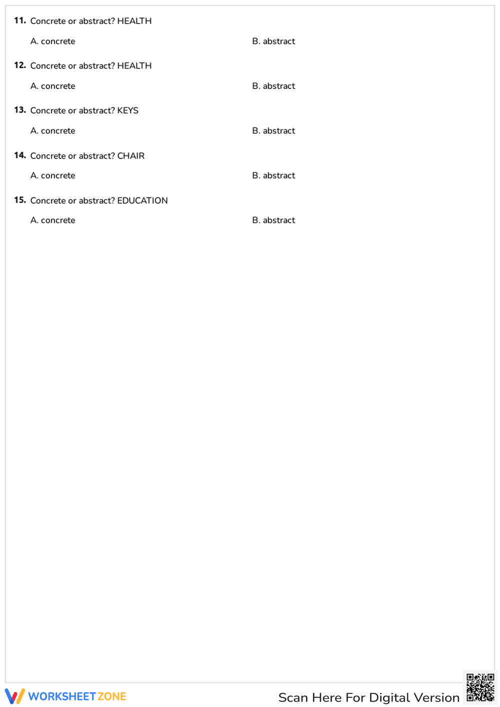 Abstract Nouns - Page 2