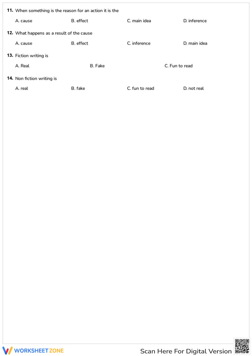 Story Elements Quiz: Setting, Plot, and Conflict - Page 2