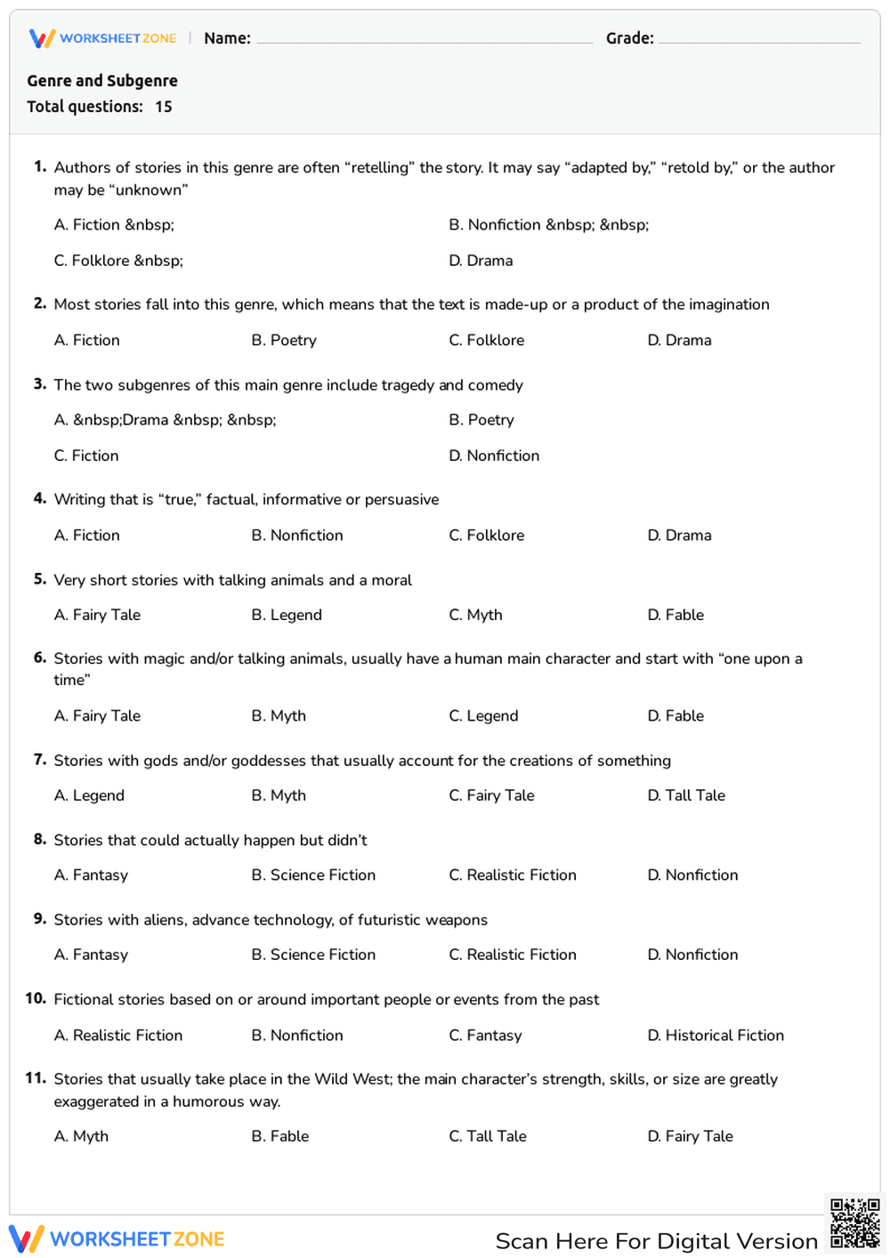 Identifying Literary Genre and Subgenre - Page 1