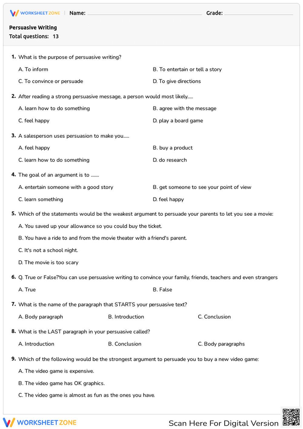 Mastering Persuasive Writing: Effective Arguments - Page 1
