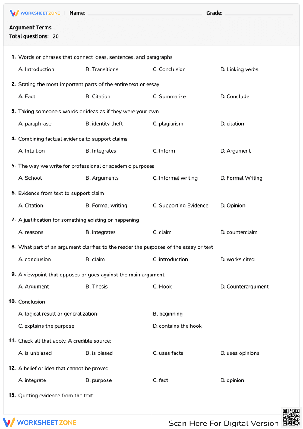 Argument Terms - Page 1