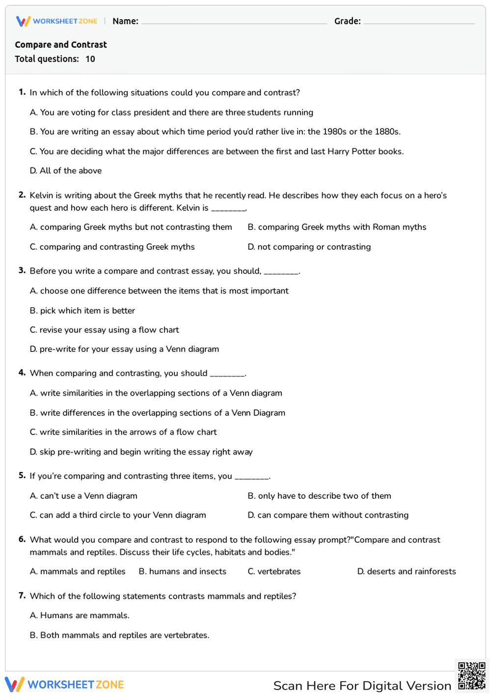 Compare and Contrast - Page 1