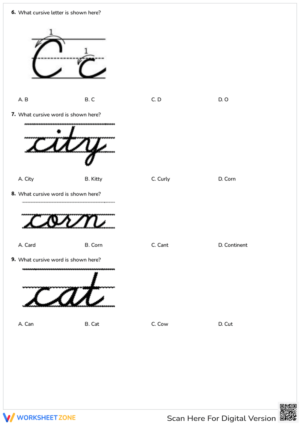 Cursive Words C - Page 2