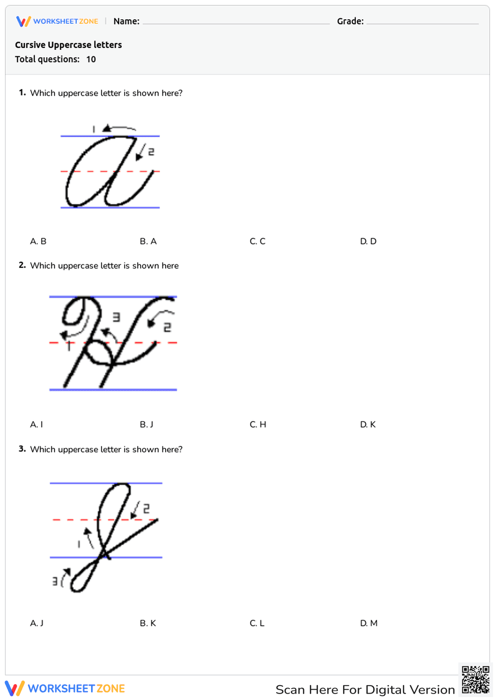 Cursive Uppercase letters - Page 1