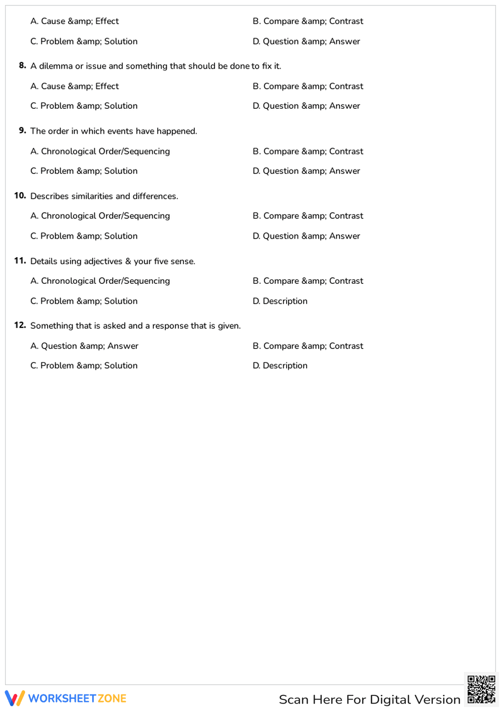 Text Structure Quiz: Identifying Patterns in Writing - Page 2