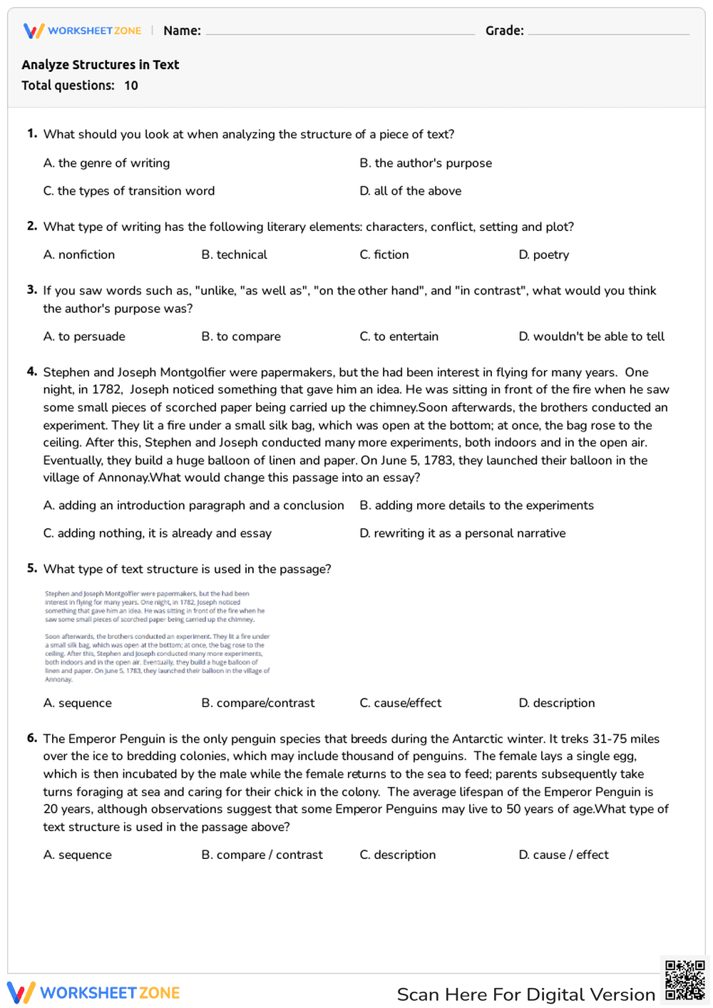 Analyze Structures in Text - Page 1
