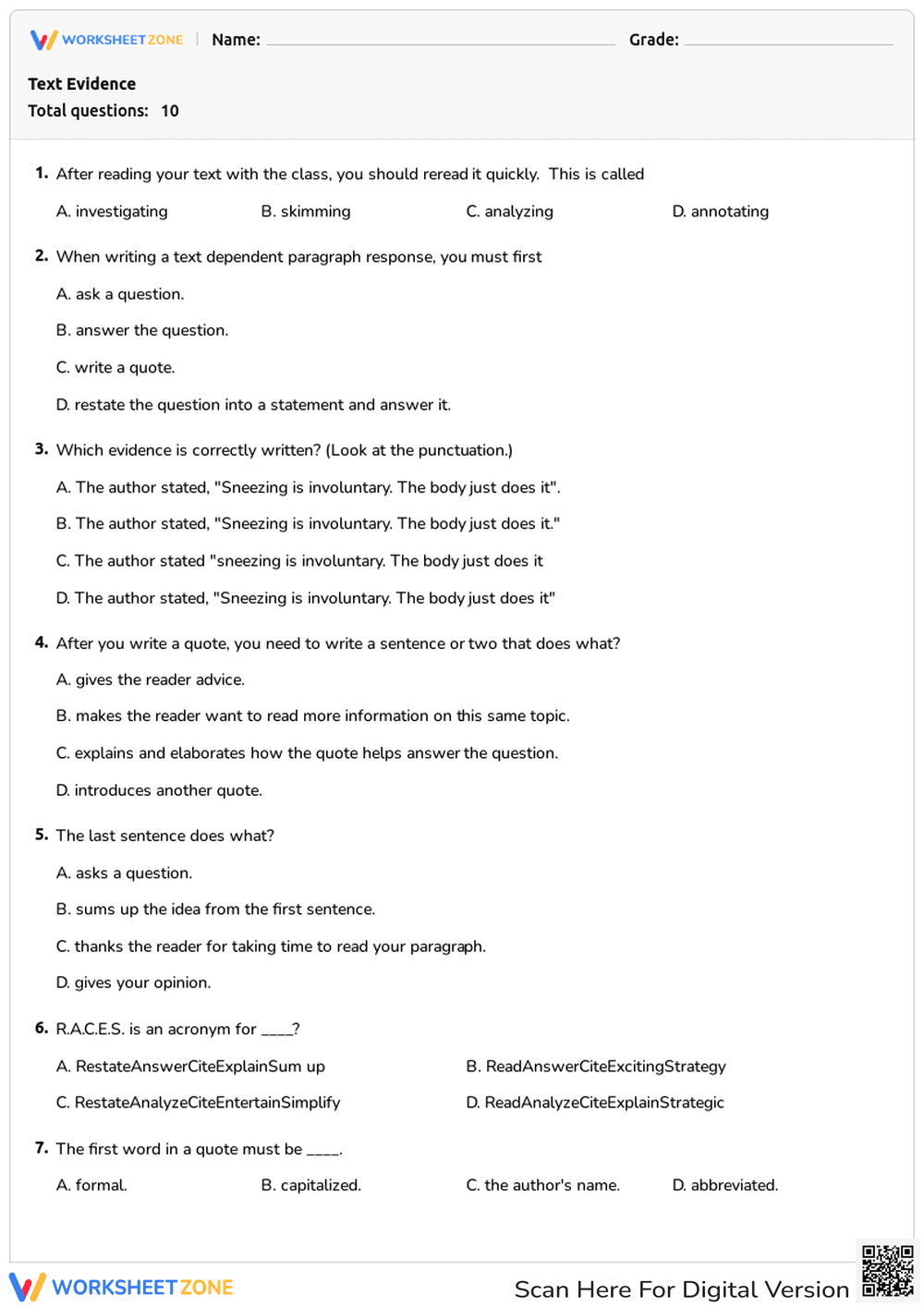 Text Evidence - Page 1