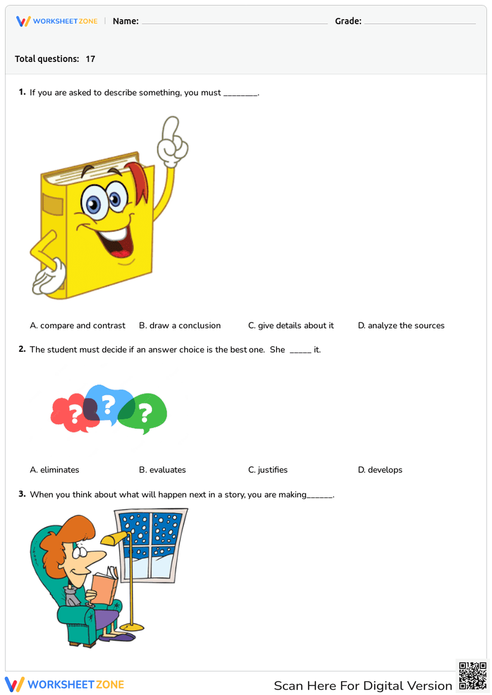 Reading Skills Quiz: Strategies for Comprehension - Page 1