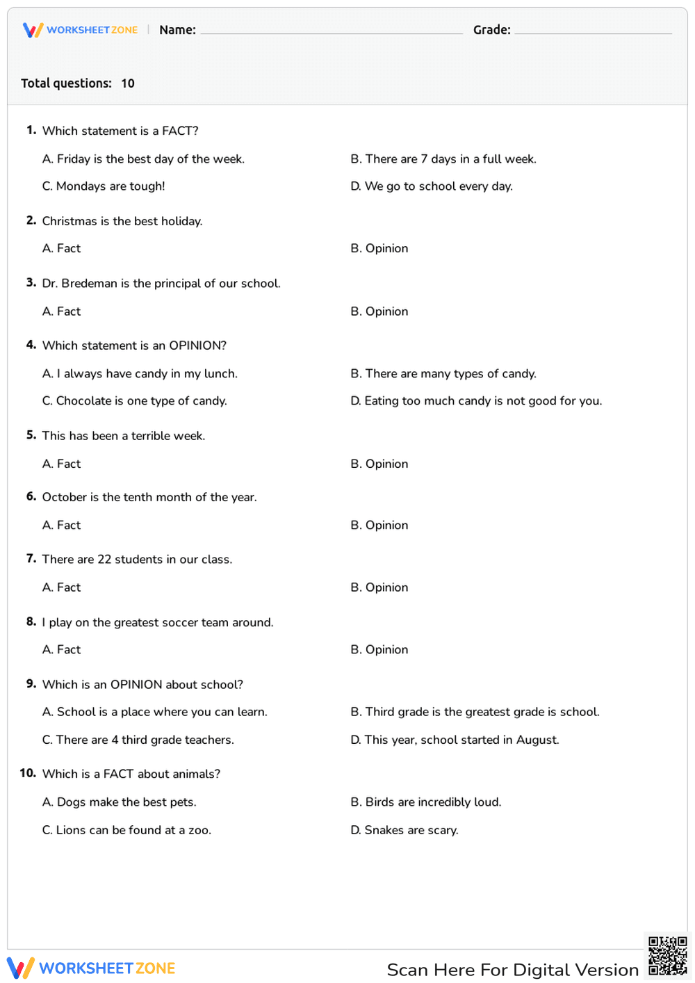 Fact vs. Opinion - Page 1