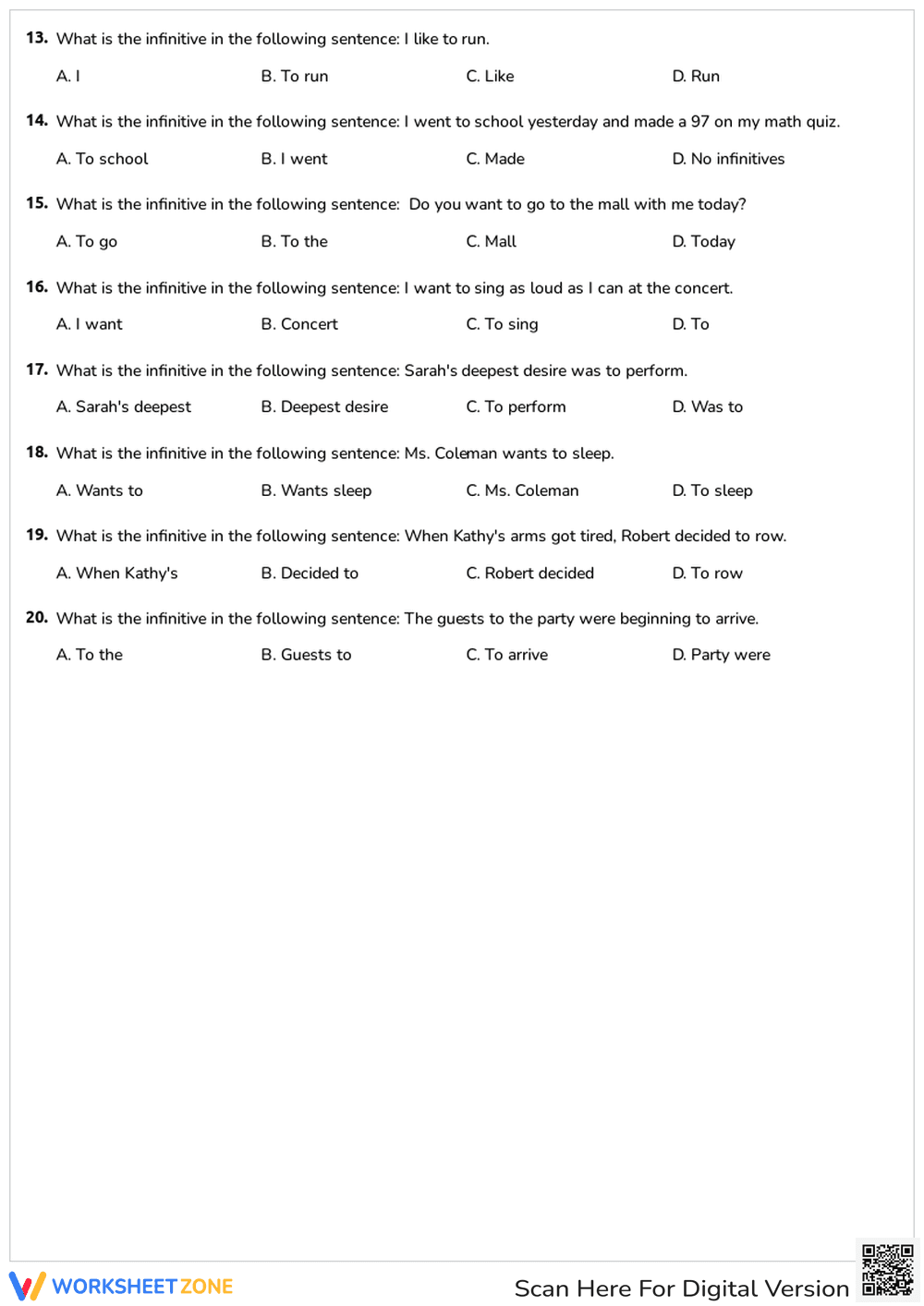 Participles & Infinitives - Page 2